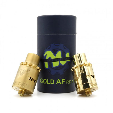 Twisted Messes AF RDA Matte and Polished Gold Drip Atomizer Designed by Jay Bo